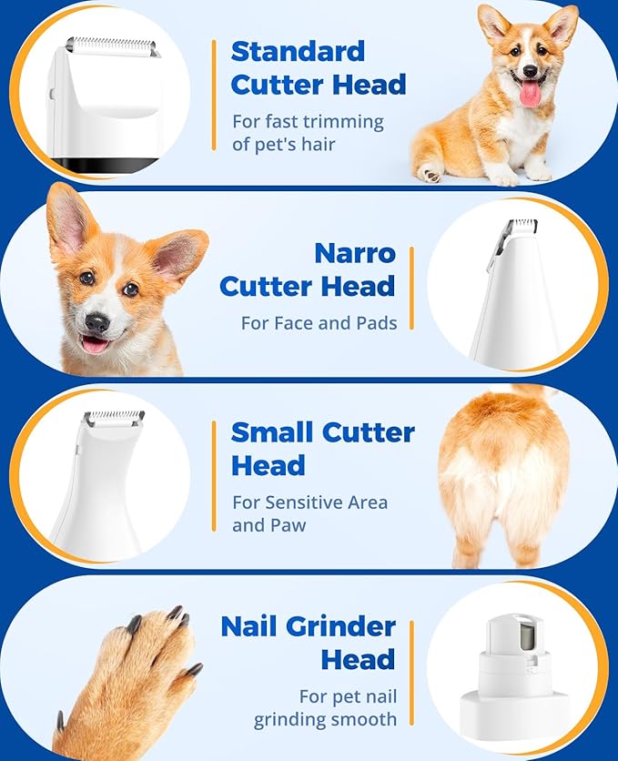 oneisall Paw Trimmer for Small Dogs Quiet 4 in 1 Small 2 Speed