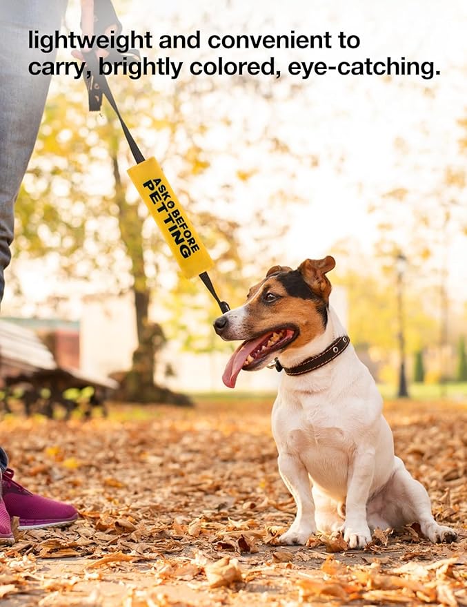 Ask Before Petting Dog Leash Sleeve