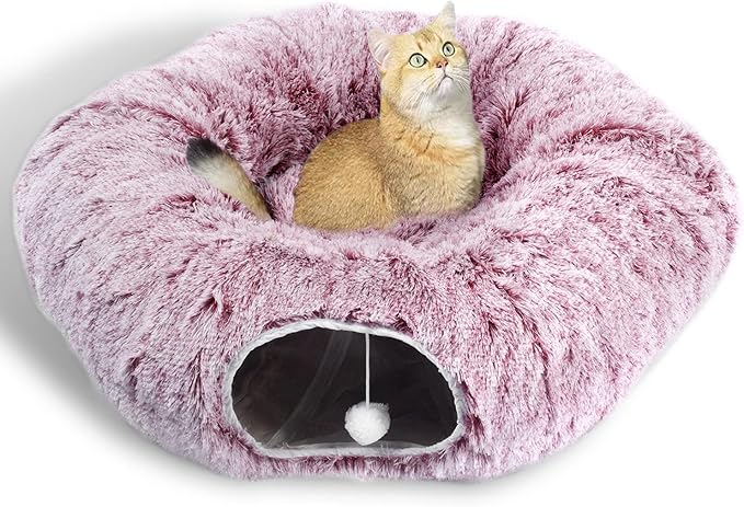 AUOON Cat Tunnel Bed with Central Mat
