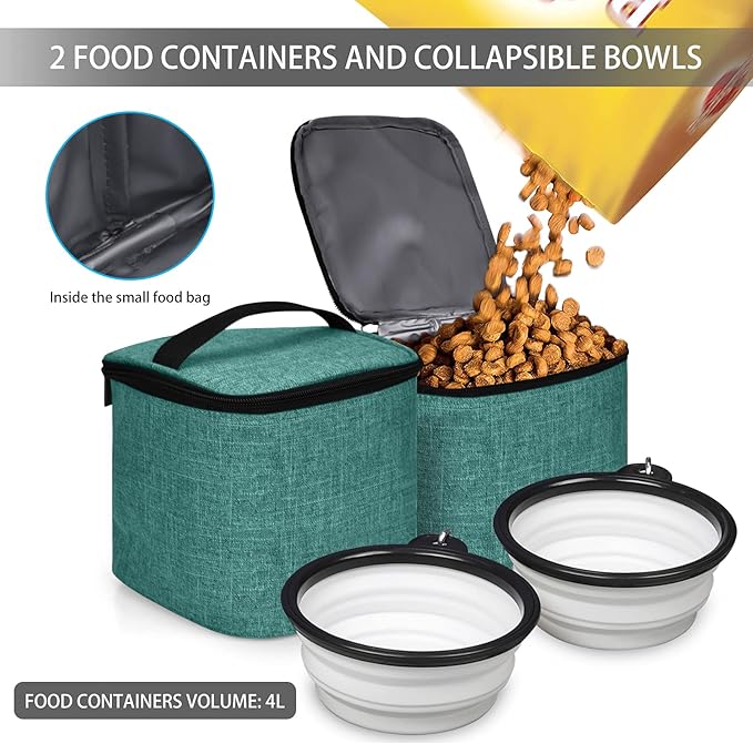 BAGLHER Pet Travel Bag 2 Silicone 2 Food