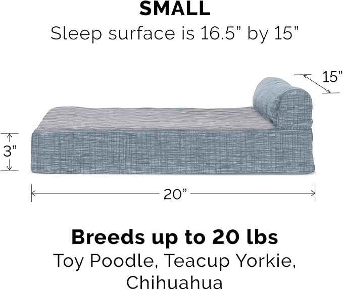 Furhaven Replacement Dog Bed Cover Quilted Fleece & Suede Print Chaise