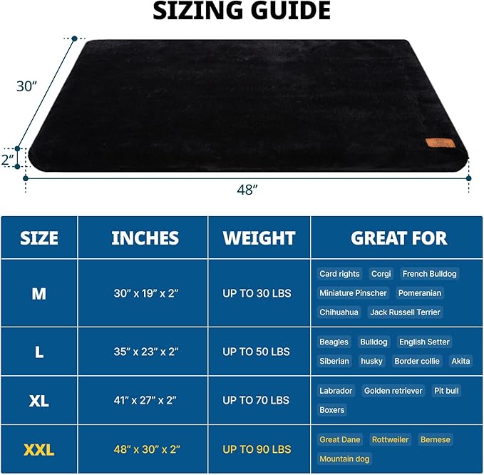 Memory Foam Dog Crate Pad 48-inch Dog