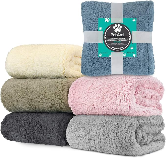 PetAmi Fluffy Waterproof Dog Blanket for Small Medium Dogs 24x32)