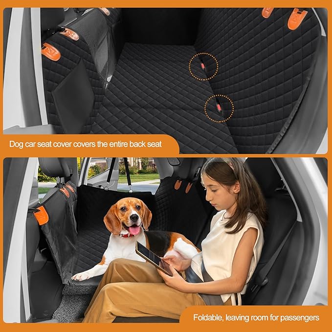 Back Seat Extender for Dogs with Removable Load Bearing Plates Supports 350 lbs