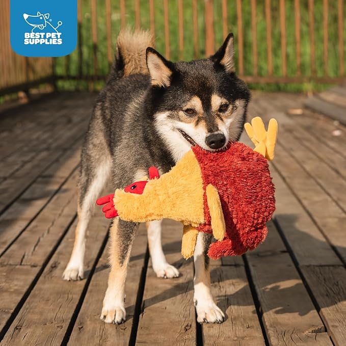 Best Pet Supplies Chicken Crinkle Plush Dog Toys for Interactive Play