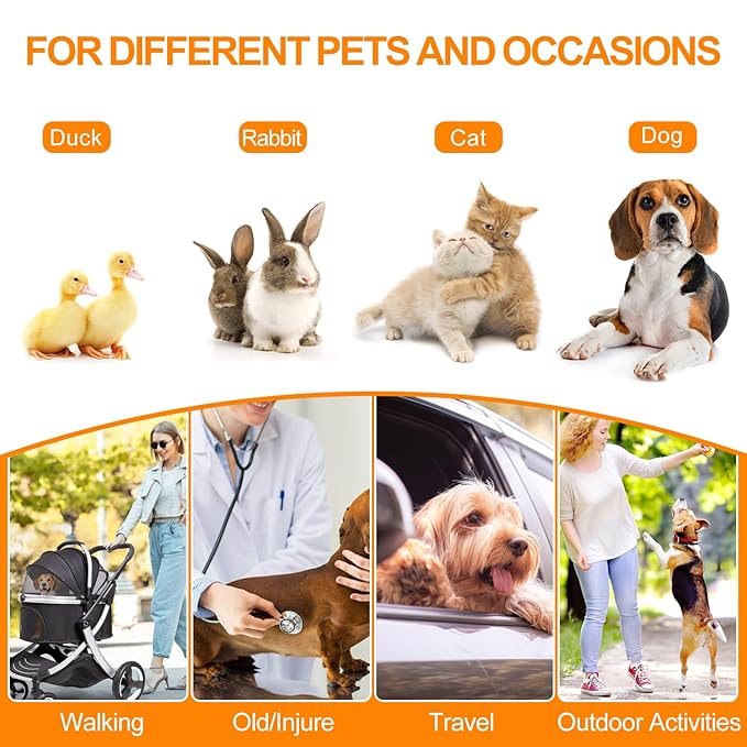 Pet Stroller for middle dogs zipperless with cat