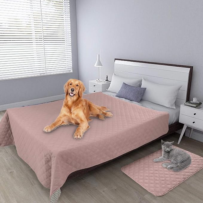 Easy-Going 100% Waterproof Dog Bed Cover, Non-Slip Pet Blanket for Furniture, Washable Couch Cover, Repleasement Sofa Cover (96X82 in,Pink)