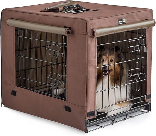 DONORO Dog Crates Kit for Small Size Dogs Indoor with Dog Crate Cover (30-Inch Kit)