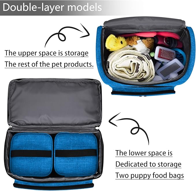 BAGLHER Pet Travel Bag 2 Silicone 2 Food