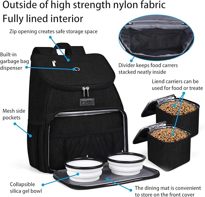 BAGLHER丨Dog Travel Bag 2 Silicone 2 Food