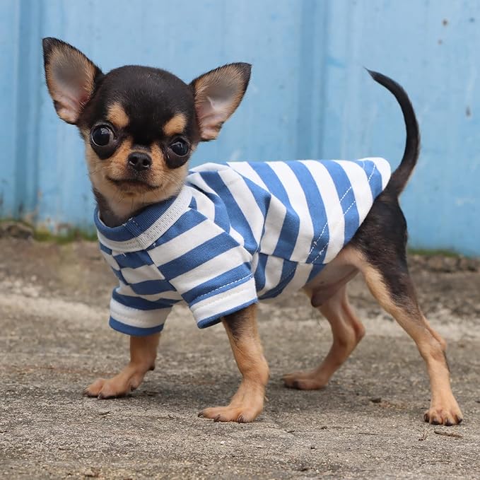 LOPHIPETS 100% Breathable Cotton Striped Dog Tee Shirt