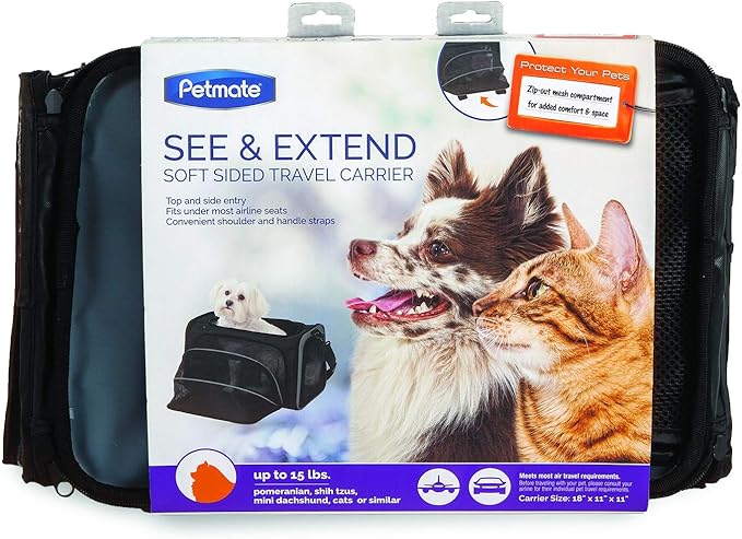 Petmate 21842 See and Extend Pets Carrier, Black