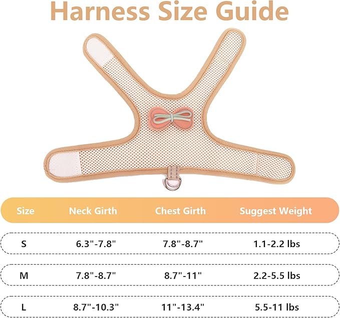 AIITLE Rabbit Harness and Leash Set with Cute Bow