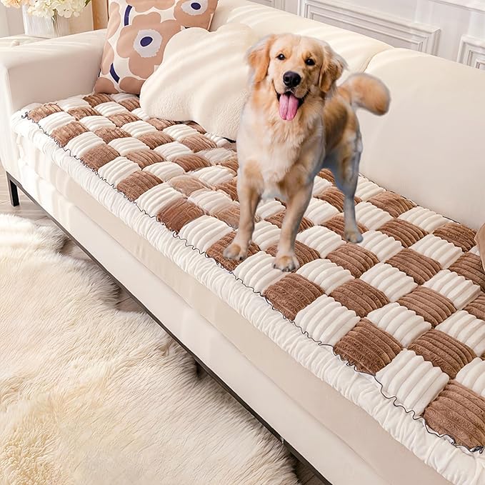Washable Pet Bed Couch Cover,Funny Cat Mat Sofa Cover,Anti-Slip Dog Bed Sofa Cover,Pet Friendly Sofa Cover for Large Dogs (Deep Coffee 70x180 cm/28 71in)