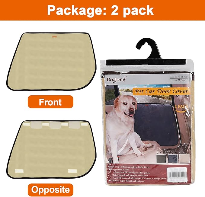 DogLemi 2 Pack Dog Car Door Protector 600D Oxford