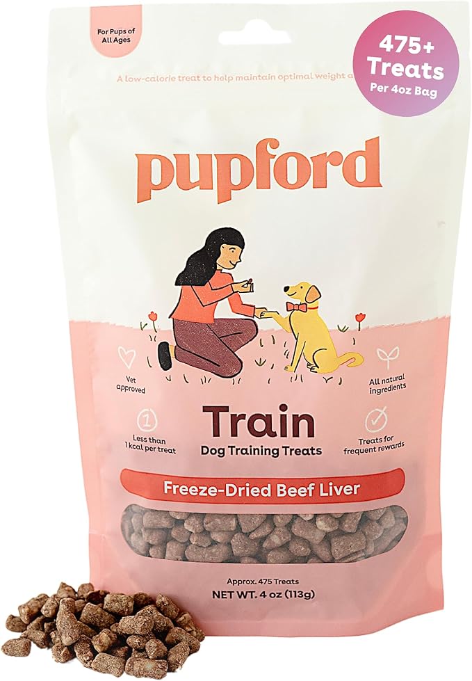 Pupford Freeze Dried Training Treats for Dogs & Puppies 475+ Three 4 oz)