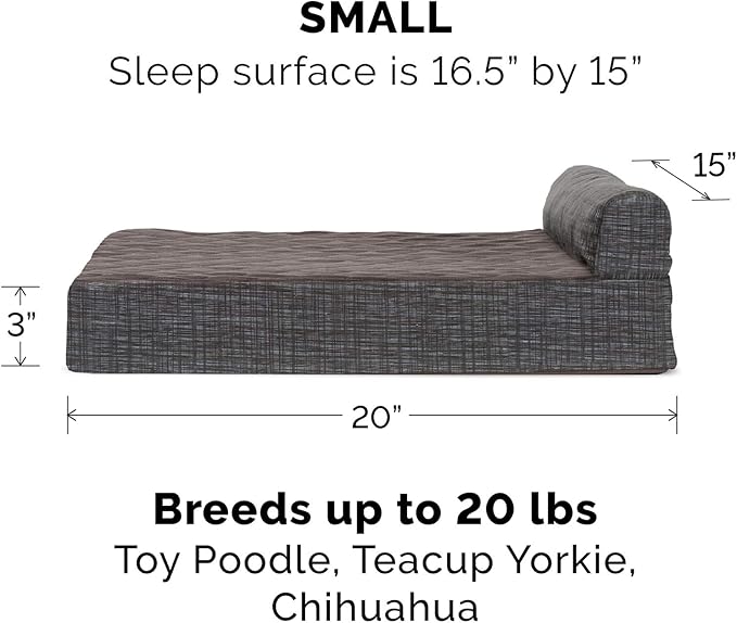 Furhaven Replacement Dog Bed Cover Quilted Fleece & Suede Print Chaise