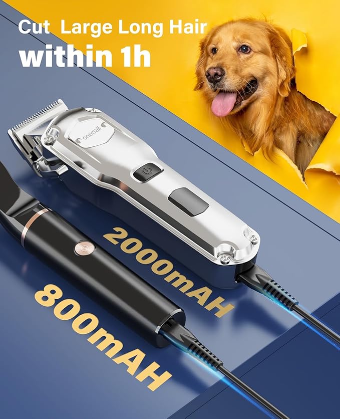 oneisall Dog Grooming Kit for Heavy Thick Hair&Coats/Low
