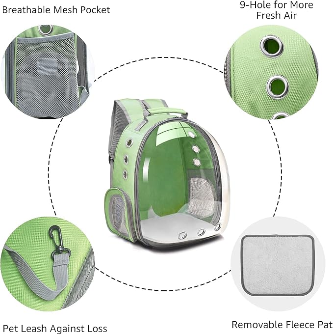 Henkelion Travel Backpack Bubble Carrying Bag for Small Medium Dogs Cats