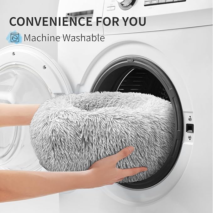 Deluxe Calming Dog Bed for Small Medium Dogs & Cats M(28" x 28" x 10"))