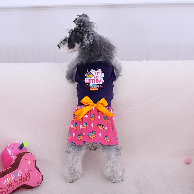 CuteBone Birthday Dog Dresses Velvet Holiday Small Dogs CVA51XS-D