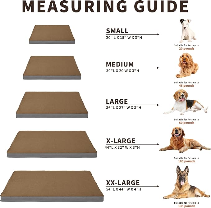 Easy-Going Dog Bed for Large Dogs (44x32x3 in,