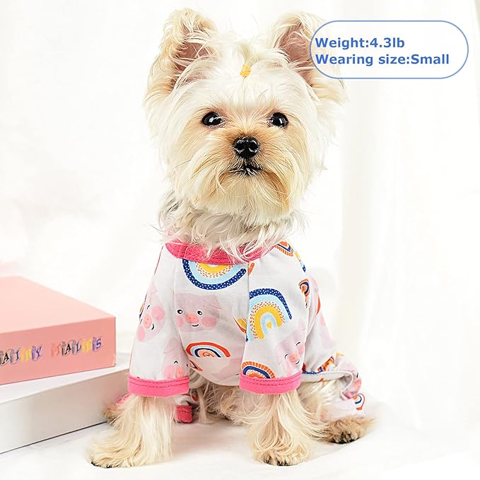 Pink Pig Dog Pajamas Cute Cat Dog Clothes Pet Pjs Onesie