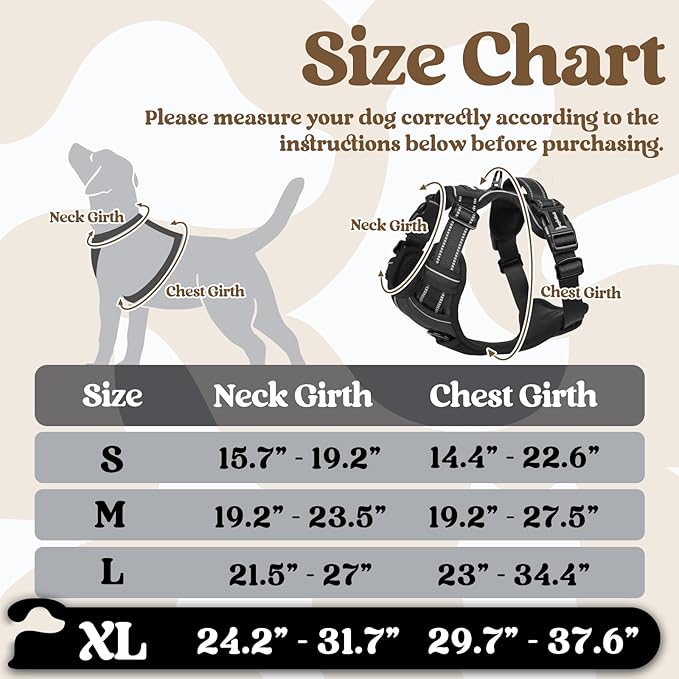rabbitgoo Dog Harness for Large 3 Buckles,