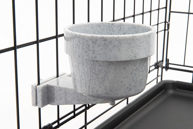 Lixit Quick Lock Removable Dog Kennel Bowls for Wire and Soft Sided Crates (10oz Wire Crate