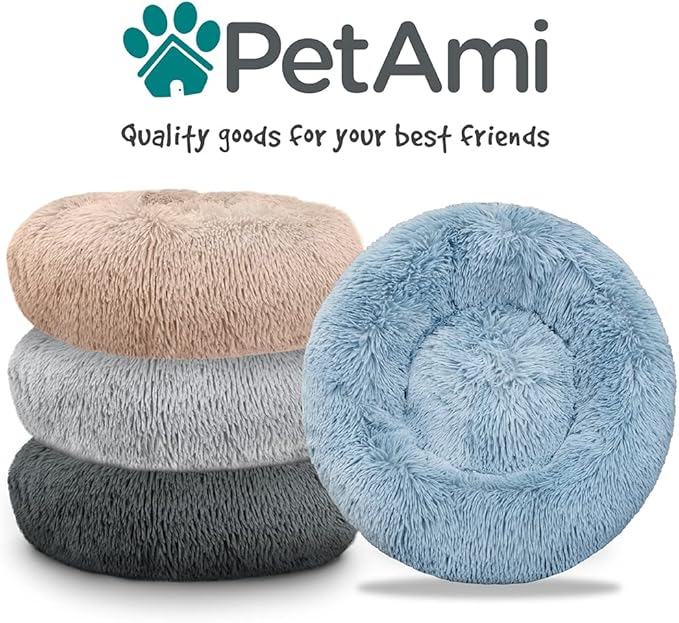 PetAmi Calming Dog Bed for Small Medium Dog Cat 45 lbs, 30 inch,
