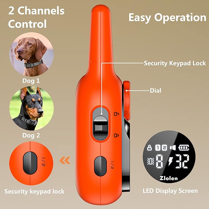 Dog Shock Collar with Remote 4000Ft Dog 5-120lbs, Rechargeable 3 Adjustable