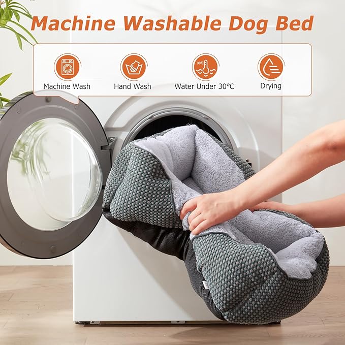 MIXJOY Dog Beds for Small Dogs Cats (20x19in,Grey)