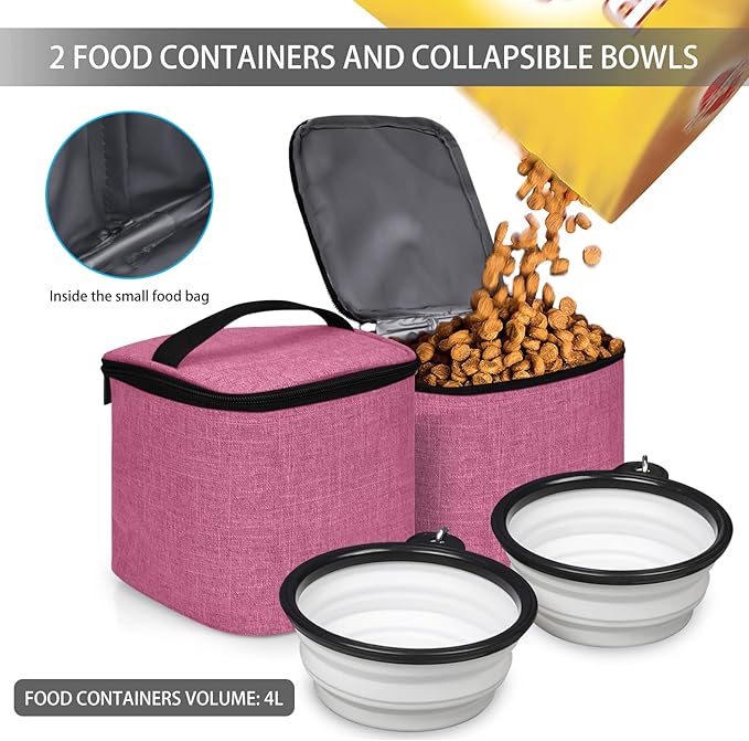 BAGLHER Pet Travel Bag 2 Silicone 2 Food