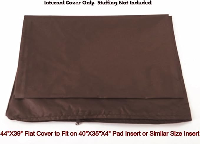 Dogbed4less 2 Pack XL Internal Duvet Water Resist Pet Dog Bed Cover for 40"x35"X4" Memory Foam Pad Bed 44"X39" Flat