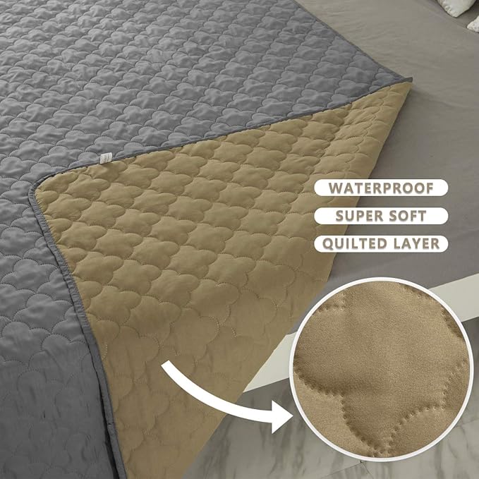 SPXTEX Dog Bed Cover Washable Pee Pads Dog Blankets for Puppy Large Dog Cat 1 Piece(68"x82",Beige+Grey)