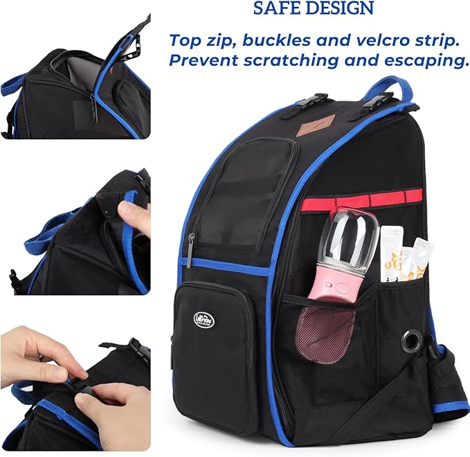 Lollimeow Cat Backpack Pet Carrier for Cats and Puppies