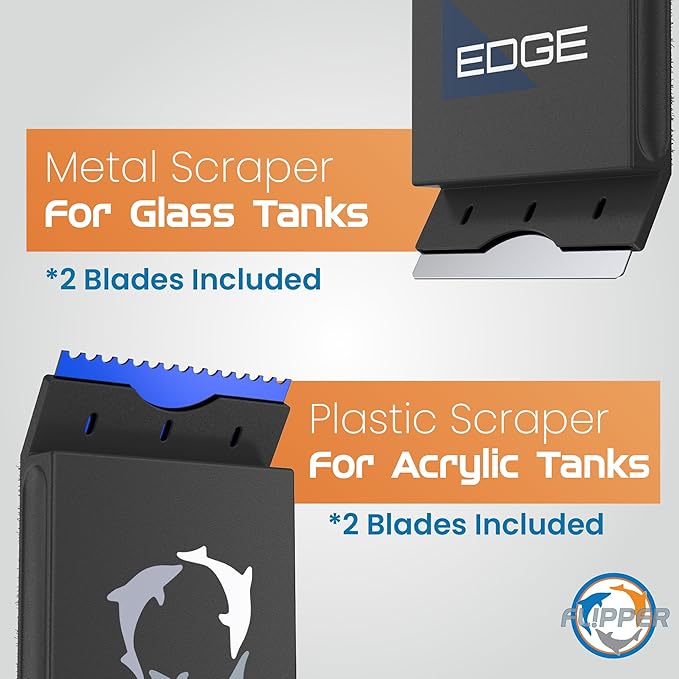 Flipper EDGE 2-in-1 Scrubber Scraper Floating Magnetic Fish Tank Aquarium Cleaner with DUAL BLADES