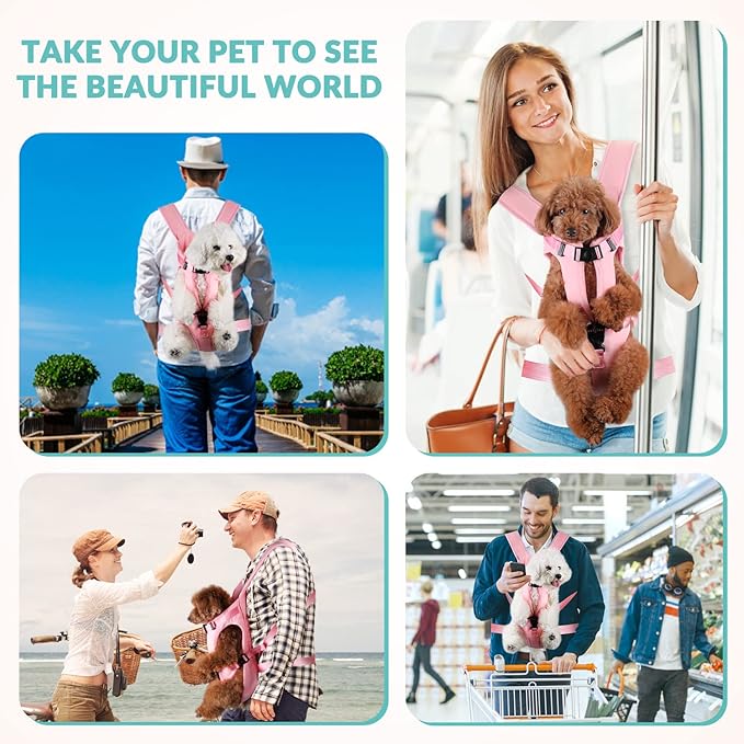 Lukovee Dog Backpack Carrier (Pink-1,Large)