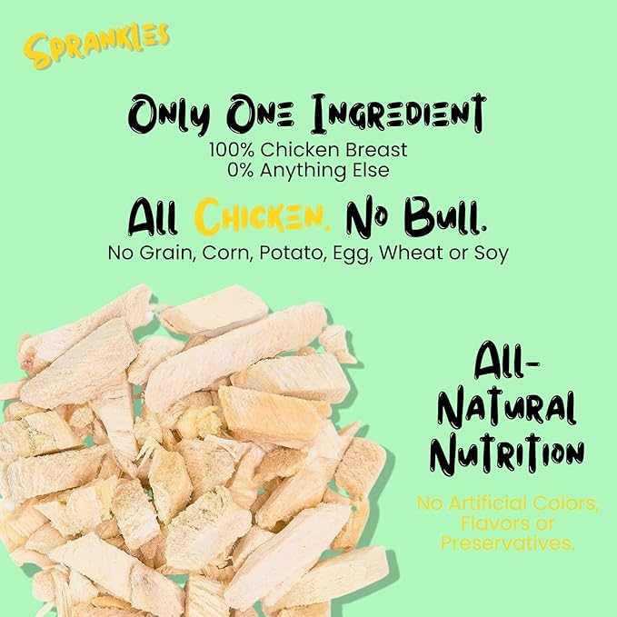 Freeze Dried Chicken Treats for Cats & Dogs -1LB Big Bag Single Ingredient Chicken Breast All Natural Grain-Free