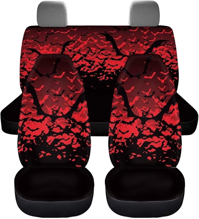 Halloween Blood Bat Car Seat Cover Set Front