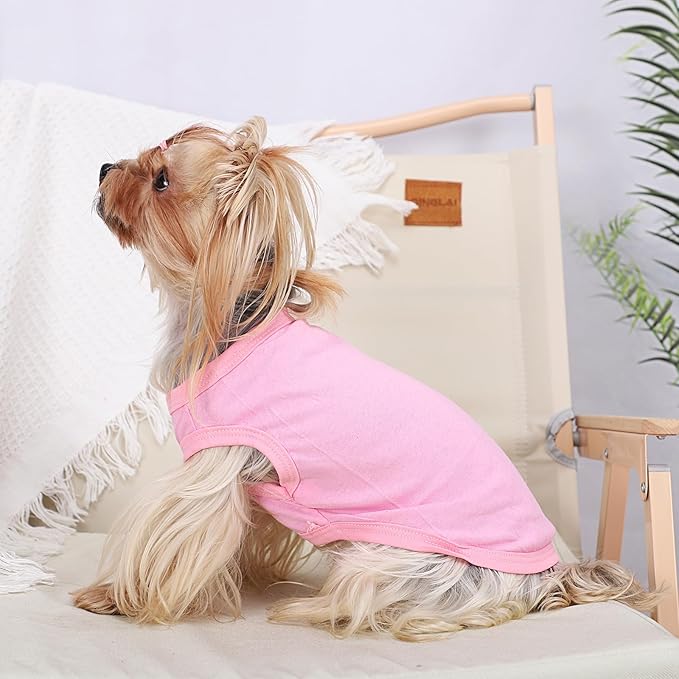 Dog Shirt Vest Clothes for Small Dogs Boy Girl Summer Solid Stretchy Puppy T-Shirts Soft Cool Breathable Lightweight Dog Sweatshirt Pet Cat Outfit