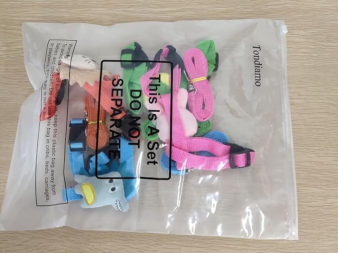 Tondiamo 4 Sets Adjustable Bunny Rabbit Harness and