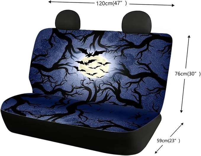 Halloween Bat Car Seat Covers Rear Bench Protection