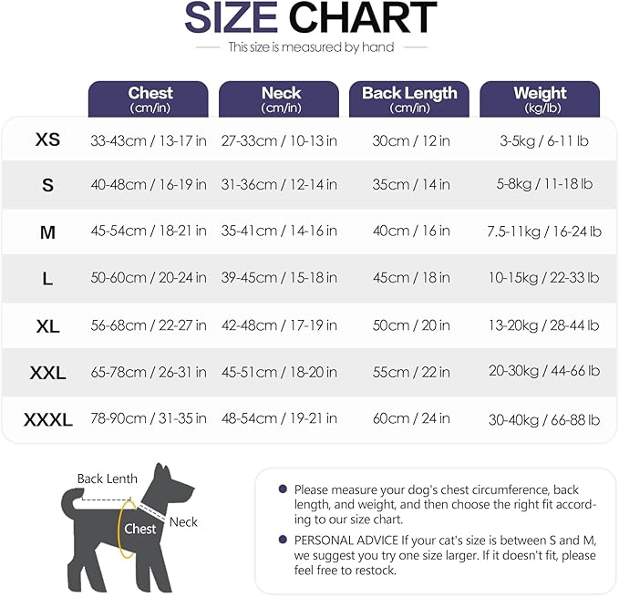 Dog Anxiety Jacket, Dog Shirt with Turtleneck, Breathable Calming Vest, Indoor and Outdoor Separated Pet Jacket (Navy blue, X-Small)