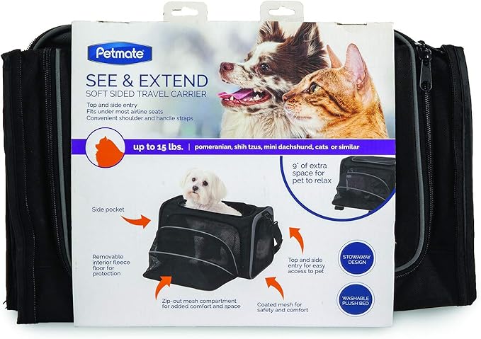 Petmate 21842 See and Extend Pets Carrier, Black