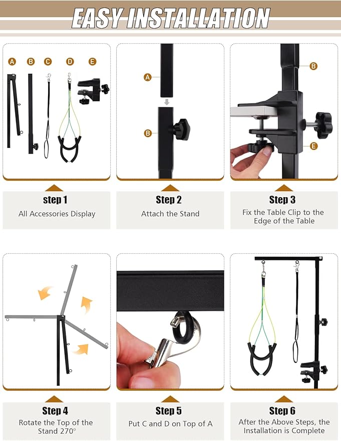 Kalolary Foldable Pet Dog Grooming Arm with Clamp