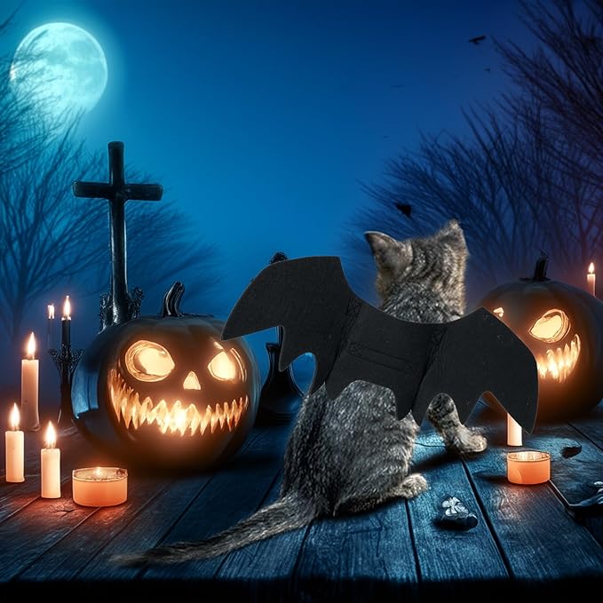 Halloween Cat Costume Black Felt Bat Wings Costume for Halloween Party Decoration