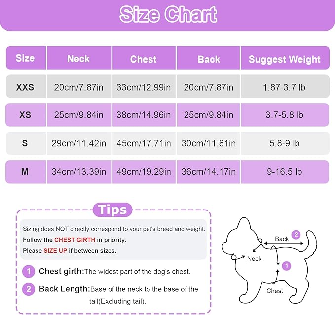 Dog Pajamas Small Dog Sweaters - Winter Warm Dog Jumpsuit, Soft and Stretchy 4 Legged Fleece Dog Clothes for Small Dogs Girl Boy (Medium, Purple)