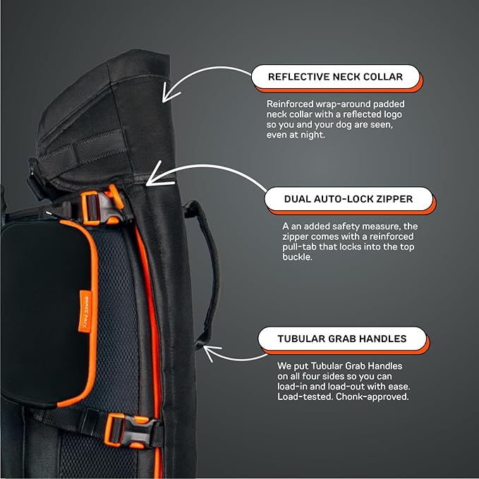 The Maxine One Dog Backpack Carrier with Snacc Pacc Hip Belt by LITTLE CHONK 50 lbs