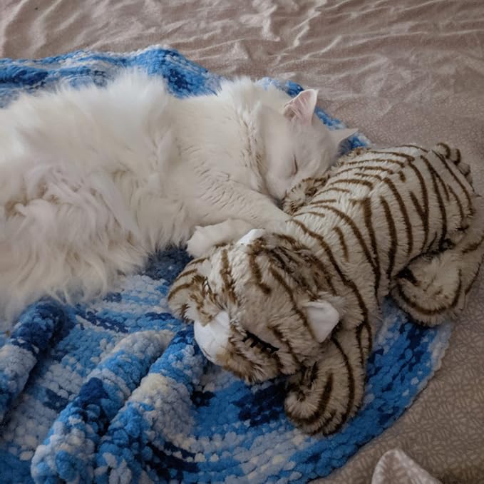 SmartPetLove Original Snuggle Kitty Heartbeat Stuffed Toy for Cats by Snuggle Puppy. Pet Anxiety Relief and Calming Aid in Tan Tiger